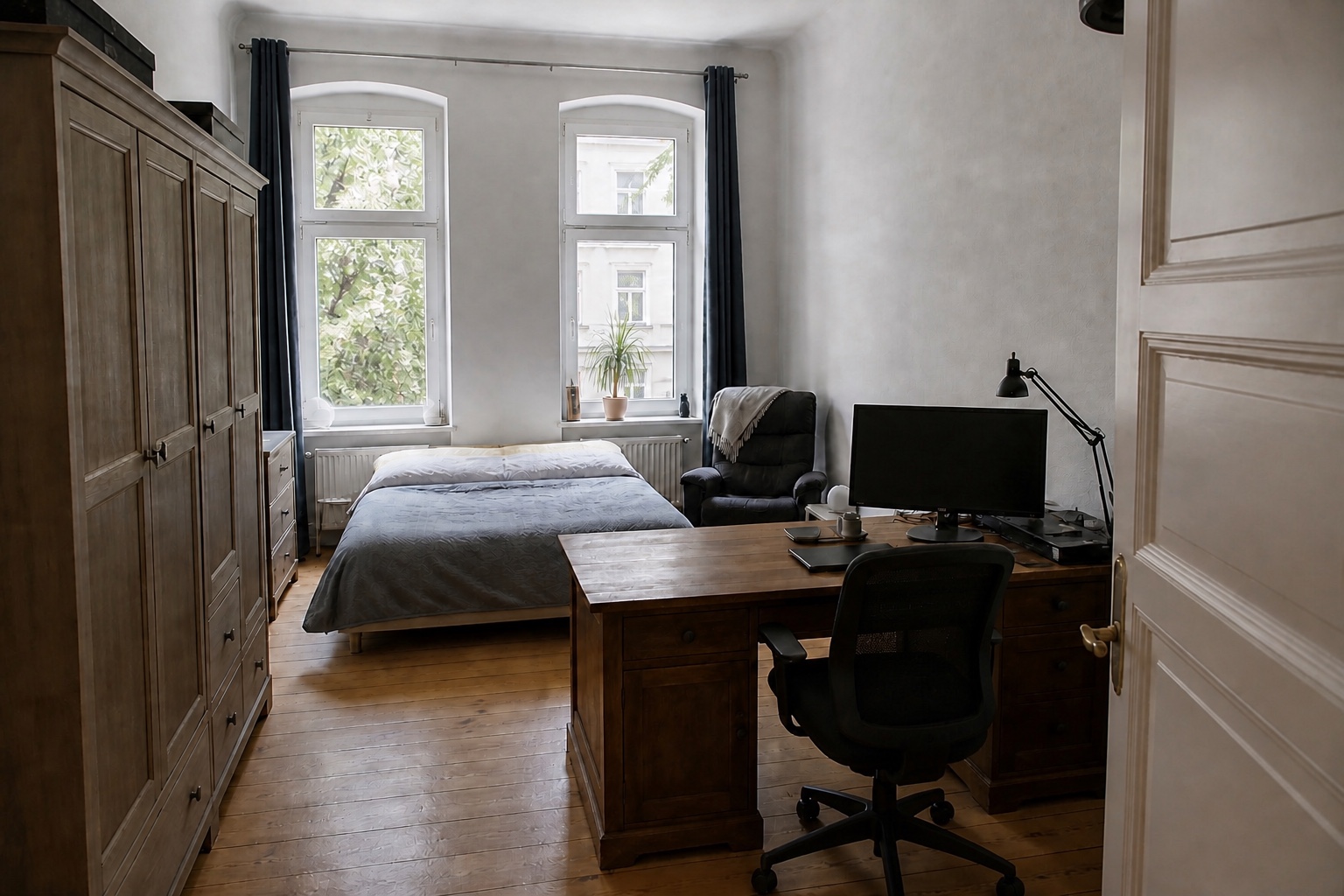 Schlafzimmer vor der Feng-Shui-Umstellung